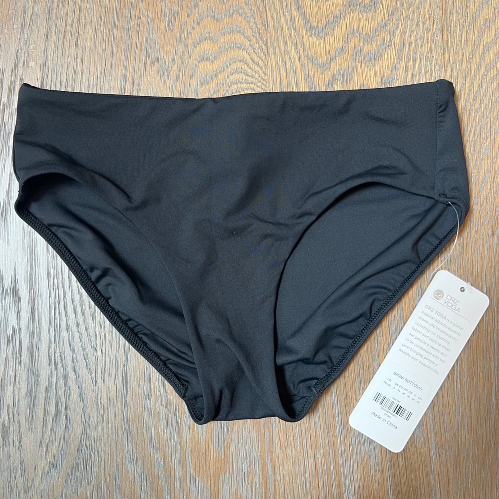 CRZ YOGA Bikini Bottoms Black Swimsuit Briefs NWT size XXS - Picture 1 of 2